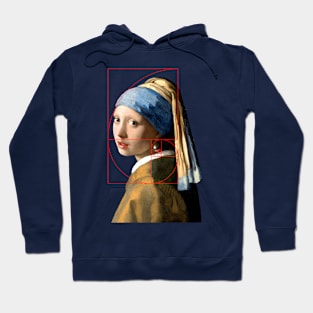 Vermeer Girl With Pearl Earring Fibonacci Sequence Hoodie